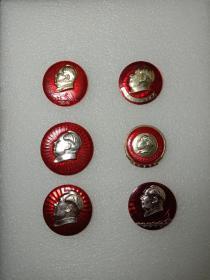 红色收藏-60年代毛主席像章6枚