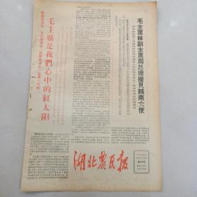 报纸湖北农民报1967年4月25日（8开四版）毛主席是我们心中的红太阳。