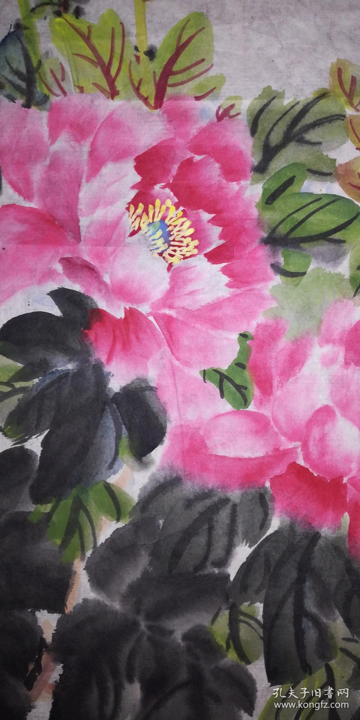 手绘真迹国画：高子馡《艳冠群芳》