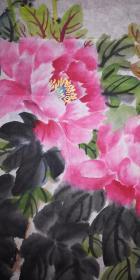 手绘真迹国画：高子馡《艳冠群芳》