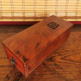 楠木书盒古玩木器文房摆件方型小木盒