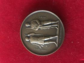 1959年，英国百年步枪发展史纪念铜章，很有历史研究价值，具体见图，拍前看好，拍后不退。