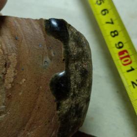 宋代褐色瓷片<少见丶釉满丶开裂>