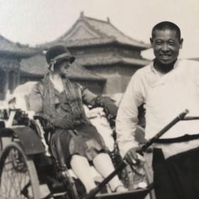 民国十八年故宫前的骆驼祥子 珍贵原版老照片