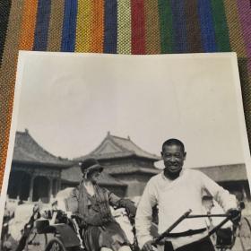 民国十八年故宫前的骆驼祥子 珍贵原版老照片