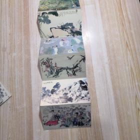 明信片--中国民航早期折叠式--名家绘画-6枚全