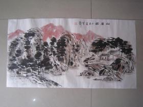 著名画家--杜金声先生山水画《山居图》纸本软片、保真、