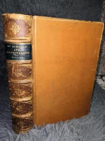 1869年 Hugh Miller - My Schools and Schoolmasters 休•米勒自传经典《我的学习生涯》全皮装帧  烫金竹节皮脊 三面书口花纹  18.5X13CM