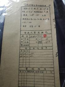 贫农合作基金贷款借据存根 1956年