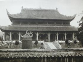 【百元包邮】1920年代古旧书页影像  一张双页双幅《衡山南岳庙正殿；醴陵渌江桥（湘东第一桥，有800余年的历史）》（Heng shan，Nan yüo miao，Haupthalle；Lilinghien，Brücke） 纸张尺寸约30.3×23.5厘米（197-198C）