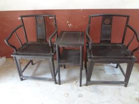 古董古玩家具木器清代紫檀靠背椅