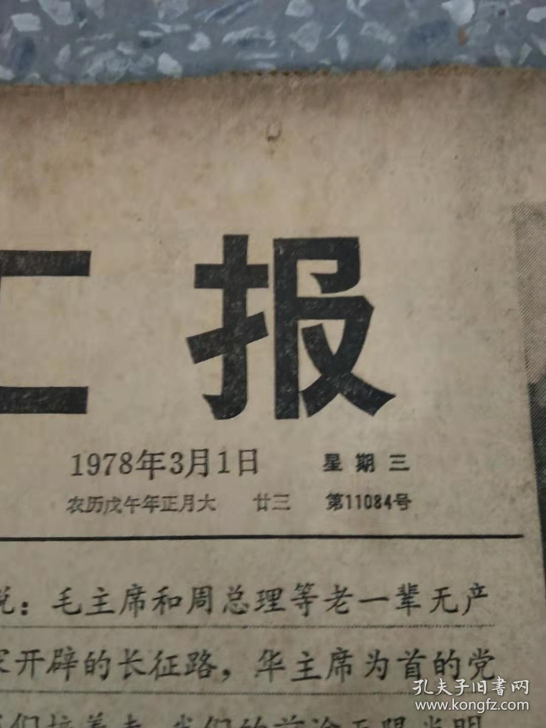 文汇报 1978 3月 1-31日 原版报合订