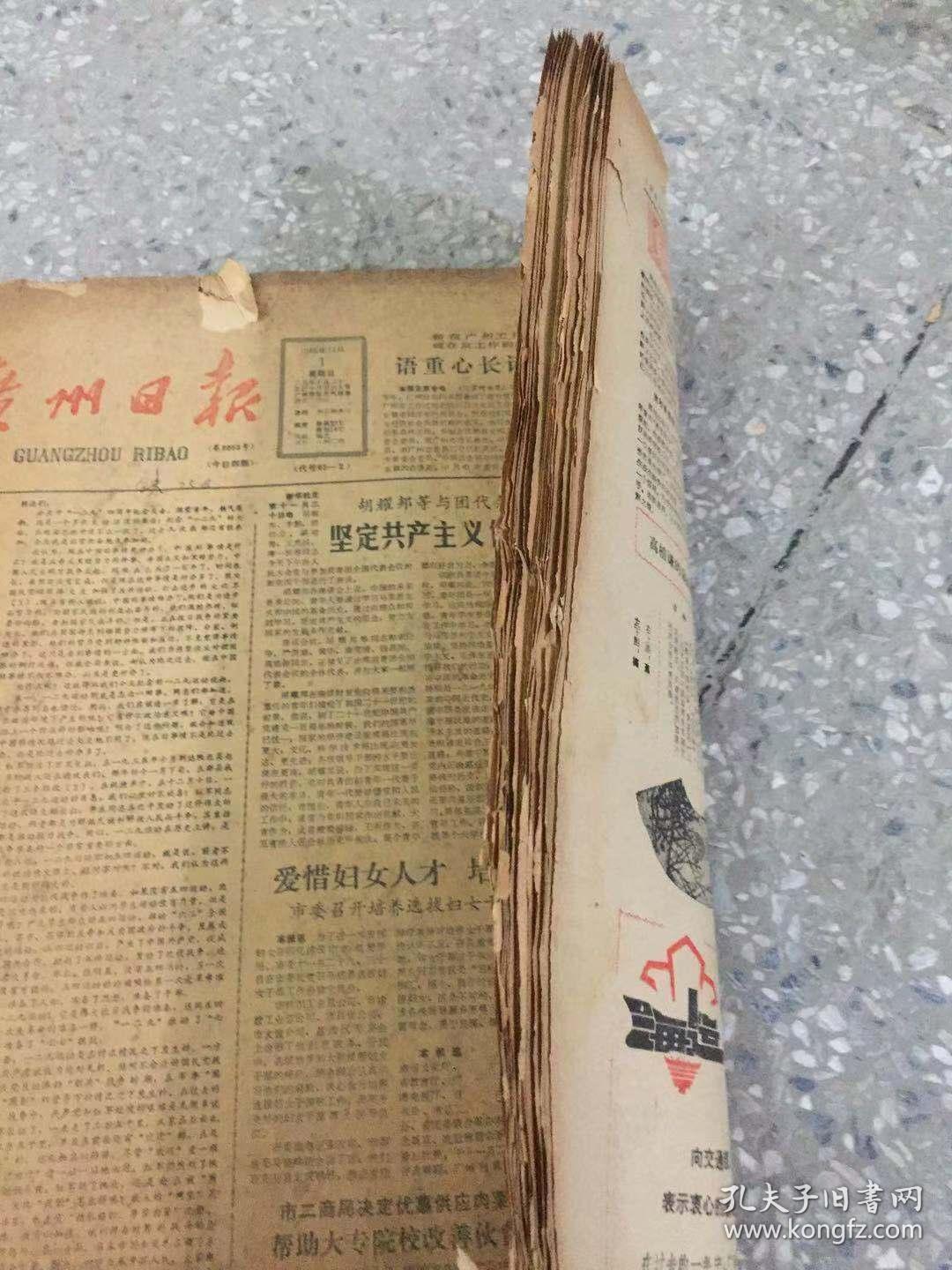 广州日报1985年12月份 原版合订