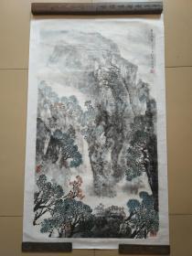 北京画院专业画家，国家一级美术师，中国美术家协会会员，北京美术家协会会员，中国工笔画学会会员，吴昌硕艺术研究会会员。【刘旭 山水画作品一幅，尺寸90x50】保真！托片