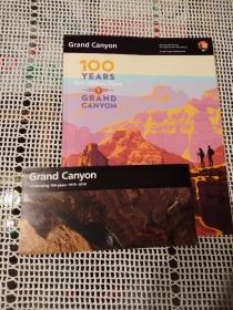 【英文原版】Grand Canyon 100 years 《科罗拉多大峡谷100年》56页大16开彩色精美宣传册 +Grand Canyon 导游图 合售