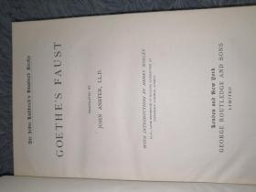 GOETHE'S FAUST BY JOHN ANSTER LL.D. 半皮装帧 烫金竹节书脊 书顶刷金 19X13CM