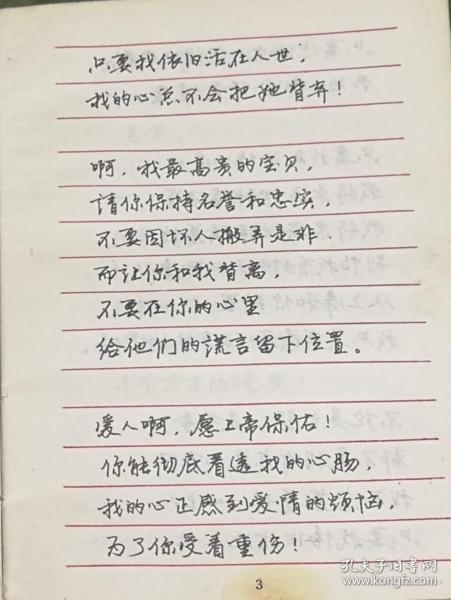 爱情诗钢笔行书字帖