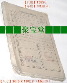 《1975年手工书写原始老档案：济南市留城知青审批表》1本132页（“山东省济南市砖瓦一厂革命委员会知识青年上山下乡办公室”审批）。【尺寸】26.5 X 19厘米（16开本）.。