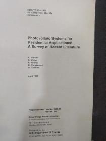 1984年美国出版:住宅用光伏系统近期文献调查