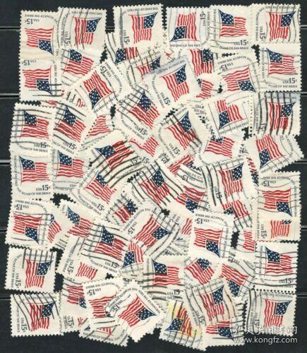 美国邮票C，1975年国旗，信销，一枚价