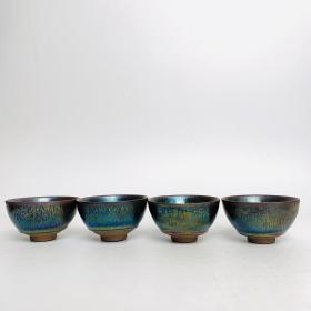 建窑七彩油滴盏5GWG  5.5x9.5cm