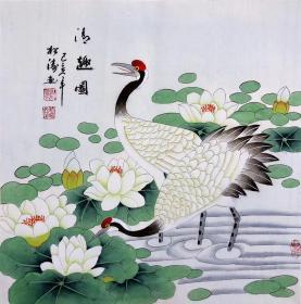 纯手绘工笔花鸟画斗方50*50厘米特价处理99元一幅包邮【清趣图】