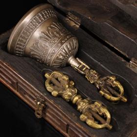 盒装铜金刚降魔杵铃杵一套 特价包邮