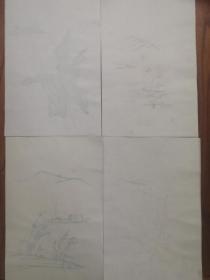 荣宝斋70年代木版水印老信笺4色8张（注意：纸上有黄斑）