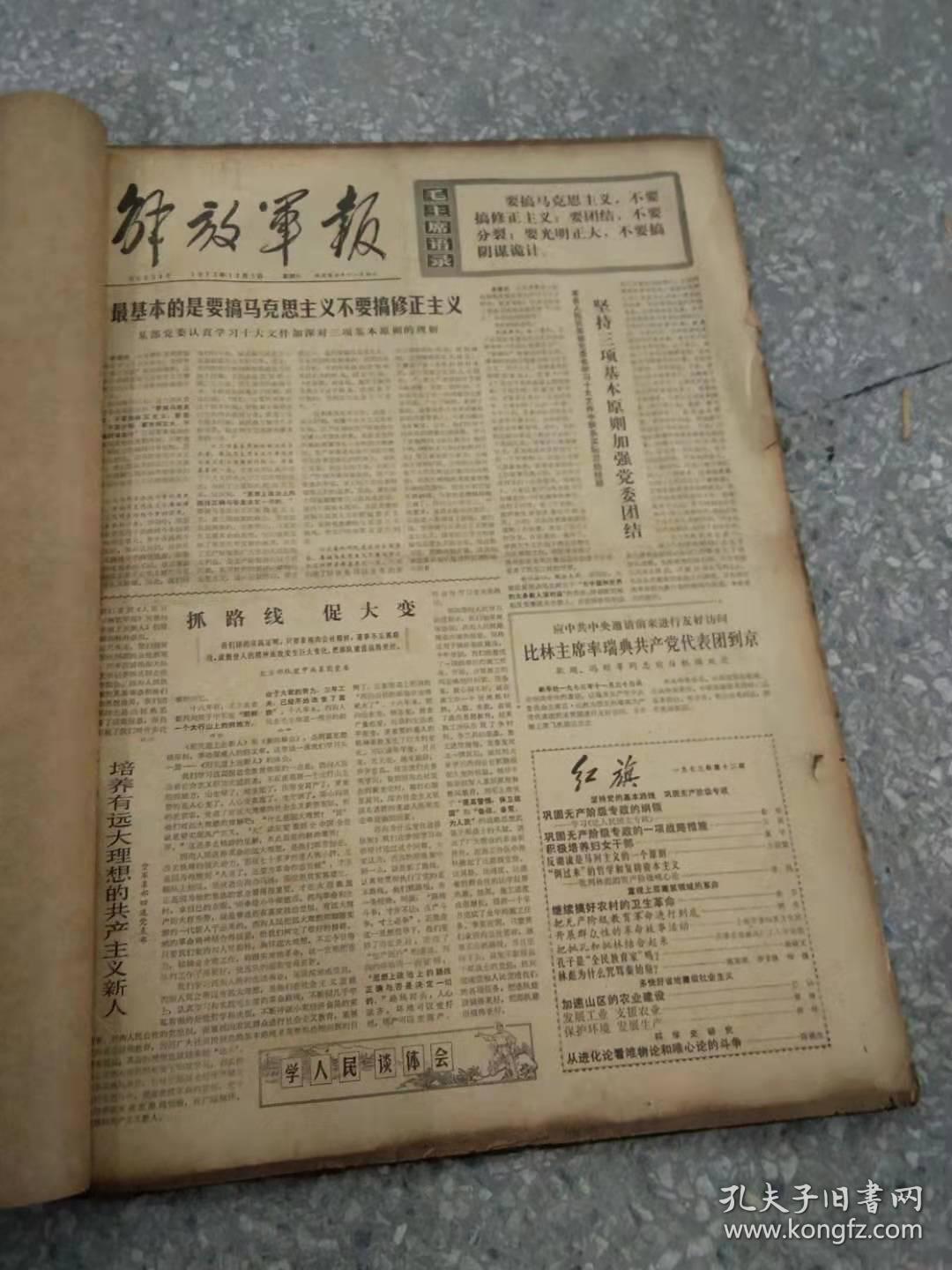 解放军报 1973 12月 1-31日 原版报合订