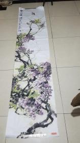 刘伟·紫气拂春·花卉小鸟软片横幅