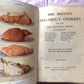 （古本收藏类英文书） Mrs Beeton's All-About Cookery with over 2000 Practical Recipes （布面精装）
