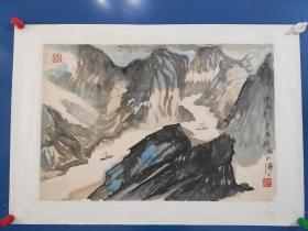 216  国画  著名画家  陈强，艺名老翔 45*68 品如图 已托芯