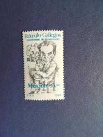 外国邮票   墨西哥邮票邮票 1984年 作家和委内瑞拉总统 1全 （无邮戳新票)