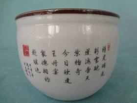 XB-景德镇精品手绘人物粉彩瓷八仙过海人物故事诗词老盖罐带盖，画面漂亮，书法老到品相极好