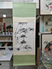 安徽著名花鸟画家王子轩竹虾，78X5O，保真。
