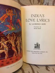 India's Love Lyrics -- The Immortal Poems of Laurence Hope -- 劳伦斯 霍普 《印度爱情诗歌集》1942年老版 此版无彩插