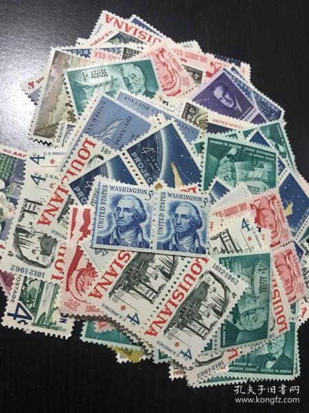 美国早期老邮票260张。130件双连