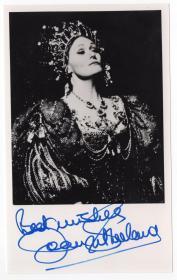 美声女王 澳大利亚著名歌唱家 琼·萨瑟兰Joan Sutherland 1977年亲笔签名照