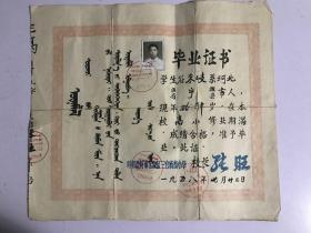 毕业证书（1958年）