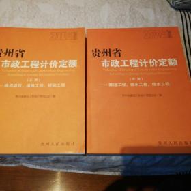 贵州省市政工程计价定额 上册+中册