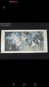 包邮著名 刘雪峰画 戊子年（2008）水墨画“清荷图”一副（纸本托片，画心约8.3平尺，钤印：雪峰之印）