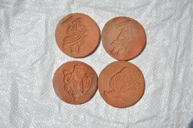 50-80年代民间老艺人手工制作 猪八戒 陶模泥模 4枚