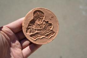 7080年代民间老艺人手工制作 写字 陶模具泥模