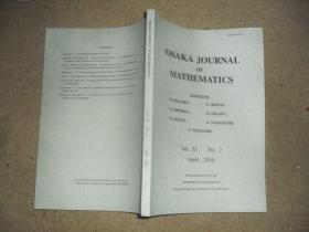 OSAKA JOURNAL OF MATHEMATICS（Vol.55 No.2 April 2018）【英文版】【大坂数学杂志】