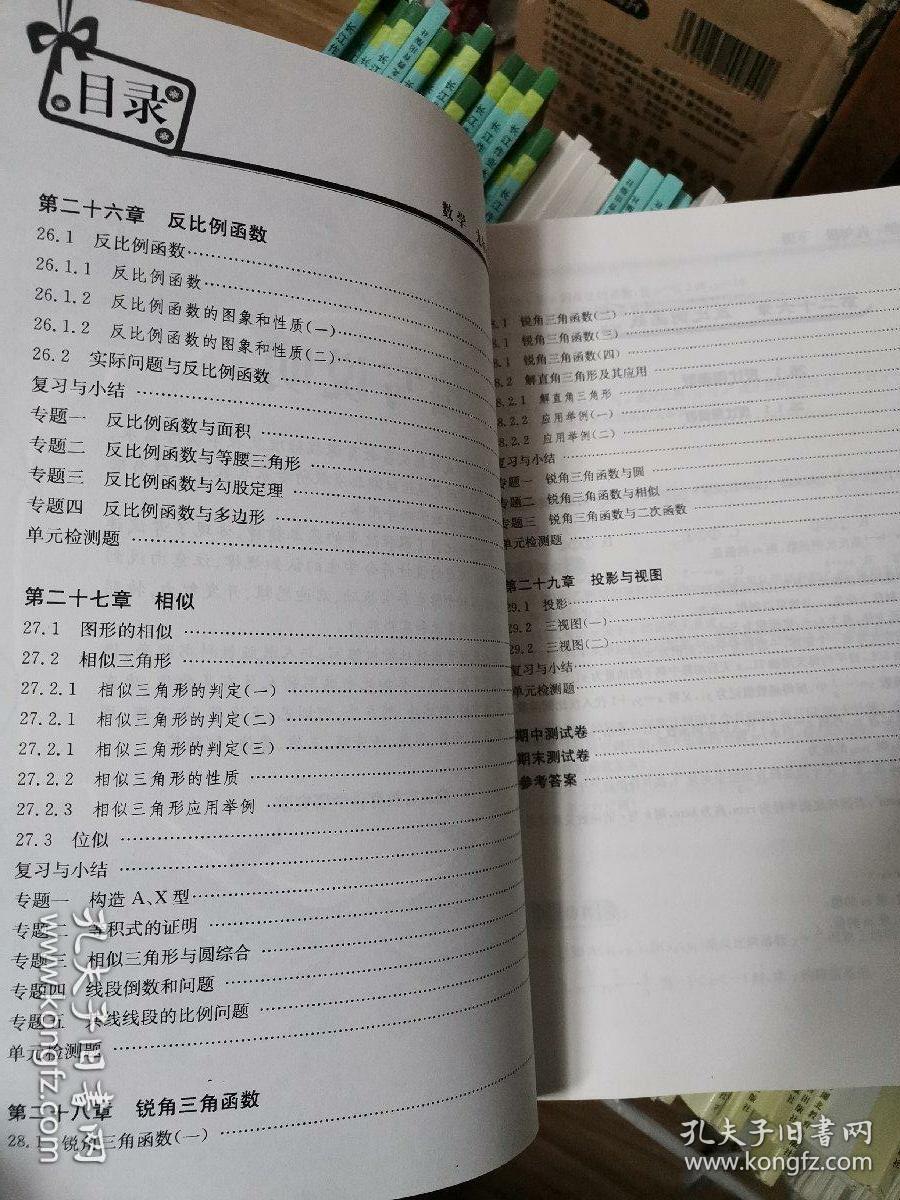 长江作业本数学九年级下册同步练习册配人教版