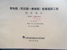 荣和路（军民路--康南路）新建道路工程初步设计全2册：设计说明及图纸、设计概算（工程编号：SH2015368C）（已作废）