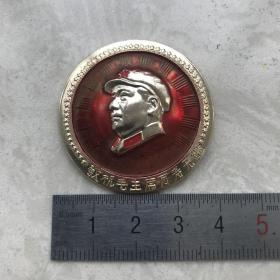 红色纪念收藏**时期毛主席像章胸针徽章老物件中号表面软性塑料