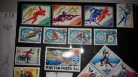 50枚外国冬季奥运会邮票，票面精美，无重复！请注意图片及说明
