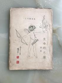 稀见新文学精品诗集———重磅道林纸毛边本——作者女诗人荪荃自印本诗集《生命的火焰》1930年北平孤星社初版！近代篆刻名 家杨仲子装帧封面——封面装帧极美精美！！！！