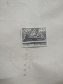 外国邮票 三座大山图案